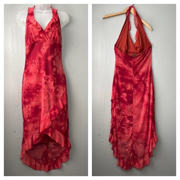 Rampage Size Medium Tie Dye Sleeveless High Low Halter Dress Fairy Festival Y2K - Picture 1 of 12